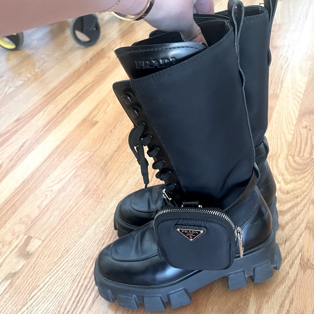 Prada Monolith knee- high boots